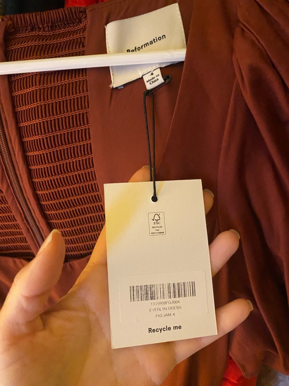 Reformation Everlyn Dress Fig Jam - Size 4 - Picture 9 of 13